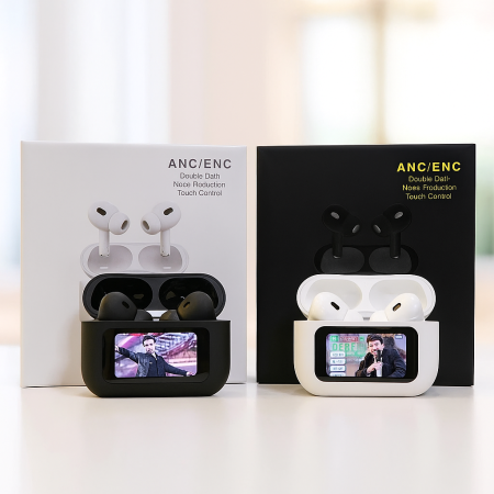 Airpods E9 Pro ANC Touch Screen Display Earbuds-H2 - White