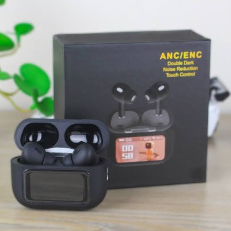 E9 Pro ANC Touch Screen Display Earbuds-H2 - Black